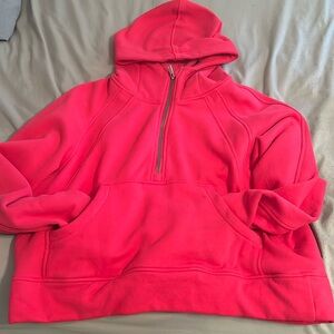 Pink cropped athletic zip-up hoodie, size large, worn 1 time
